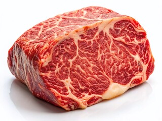 Obraz premium Premium Wagyu Beef Portrait: Close-up of Exquisite Marbling