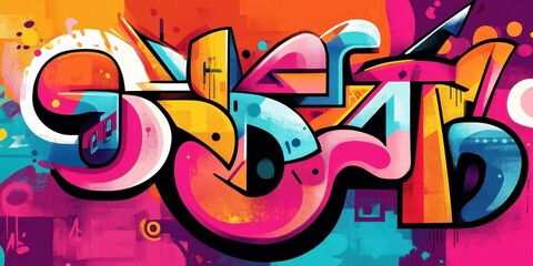 Brightly Colored Graffiti Art Depicts Abstract Letters In A Vibrant Way