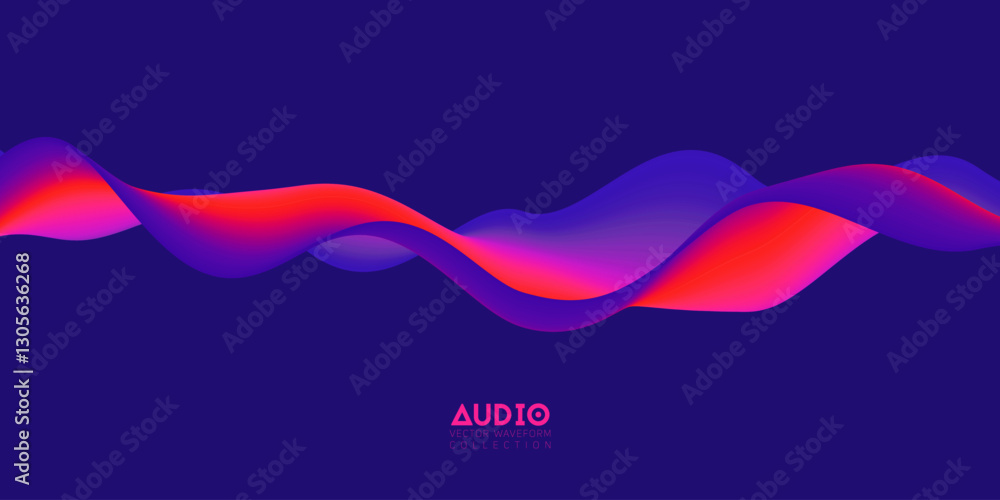 Poster gradient sound wave abstract background. colorful flow of music wave. vector vibrant fluid splash.