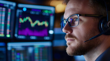 A stock trader sealing deals in a high-energy exchange environment