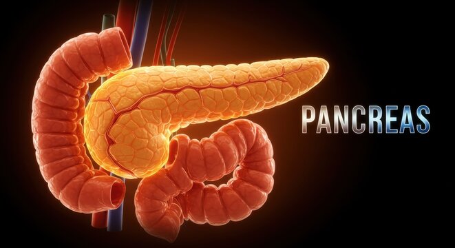 3D Rendered Human Pancreas with Warm Lighting