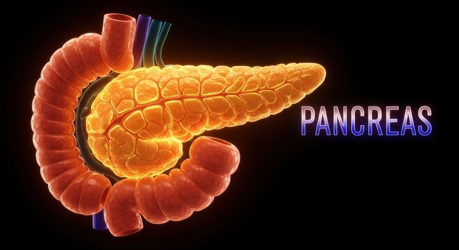 3D Rendered Human Pancreas with Warm Lighting