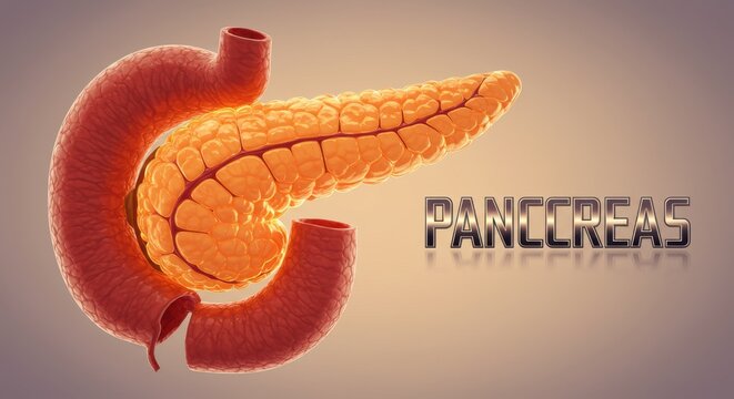 3D Rendering of a Human Pancreas with Warm Lighting
