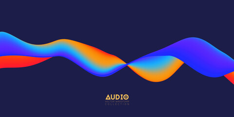 Gradient sound wave abstract background. Colorful flow of music wave. Vector vibrant fluid splash.