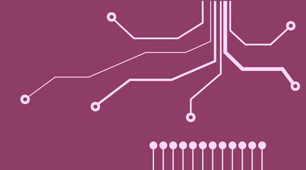  circuit board computer style pattern on purple background