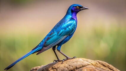 Obraz premium Ruppell's Long-tailed Starling, Minimalist Bird Photography, Masai Mara, Kenya