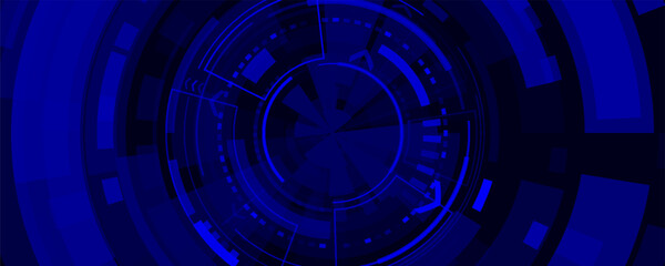 Circle blue abstract technology innovation concept vector background