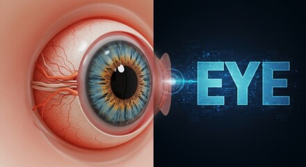 Detailed 3D Cross-Section of the Human Eye with Realistic Cornea and Lens