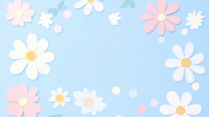 Beautiful background template made of Spring flowers.