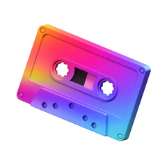 Obraz premium Retro Neon Cassette Tape Illustration