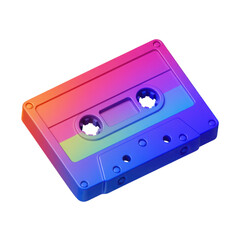Obraz premium Retro Neon Cassette Tape Illustration