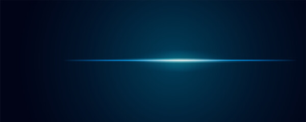 Horizontal laser lines on a dark blue gradient background. Abstract glowing neon stripes. Beams give a sense of speed of movement. Beautiful flashes of technology, space and future innovation.