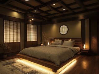 A beautifully lit and tranquil bedroom with traditional design elements