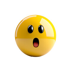Fototapeta premium Yellow Shocked Face Emoji 3D Render