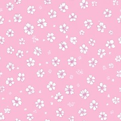 Fototapeta premium Repetitive colorful flower pattern for Spring theme fabric design.