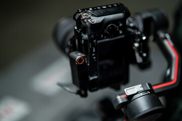 Modern camera for marketer as filming tool for vertical videos made for social media platform...