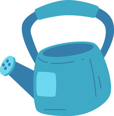 This image depicts a blue watering can