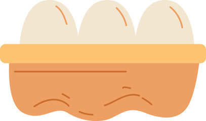 The image depicts a carton containing eggs
