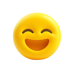 Fototapeta premium Yellow Smiling Face with Halo Emoji 3D Render