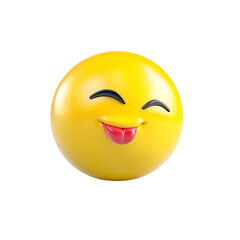 Fototapeta premium 3D yellow winking face emoji