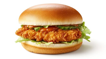 Crispy Chicken Sandwich with Lettuce and Sauce