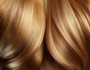 Naklejka premium Gorgeous strands of golden hair showcasing smooth texture and shining color in close-up