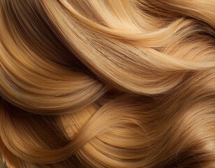Naklejka premium Beautiful golden blonde wavy hair flowing elegantly in soft light