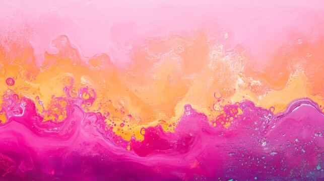 Bright fuchsia and coral gradient, vibrant and energetic with fluid glossy patterns