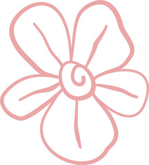 Hand drawn single flower doodle outline suitable for decoration. Cute and funny.
