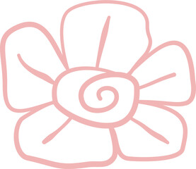 Hand drawn single flower doodle outline suitable for decoration. Cute and funny.