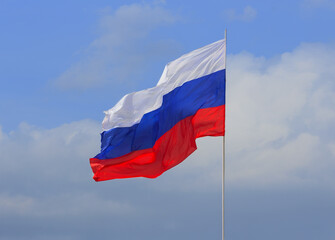 Russian flag close-up
