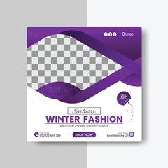 modern fashion discount social media ad or social media post premium vector template design