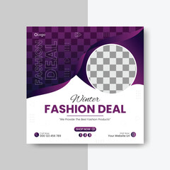 attractive social media ad post design for marketing fashion brand