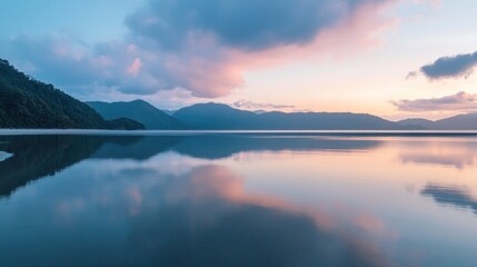 Fototapeta premium Serene Sunrise Reflection on Coastal Lagoon