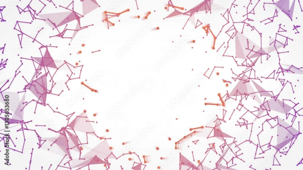 Poster geometric shapes and lines creating circular animation on white background