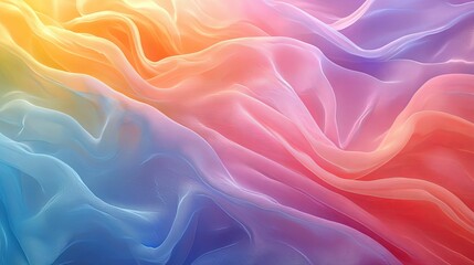 Obraz premium Pastel Rainbow Fabric Draped Softly And Gently