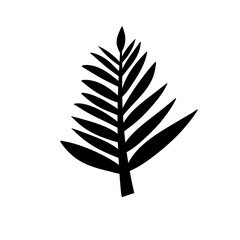 black silhouettes of tropical leaves
