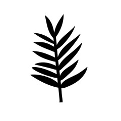 black silhouettes of tropical leaves
