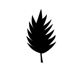 black silhouettes of tropical leaves
