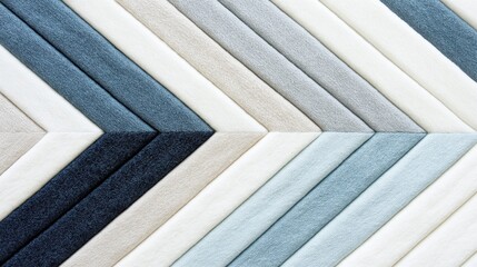 Obraz premium Textured chevron patterns with soft tones of blue, grey, and beige for modern interior design and home decor inspiration