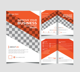 digital business marketing brochure flyer design bifold trifold vector template