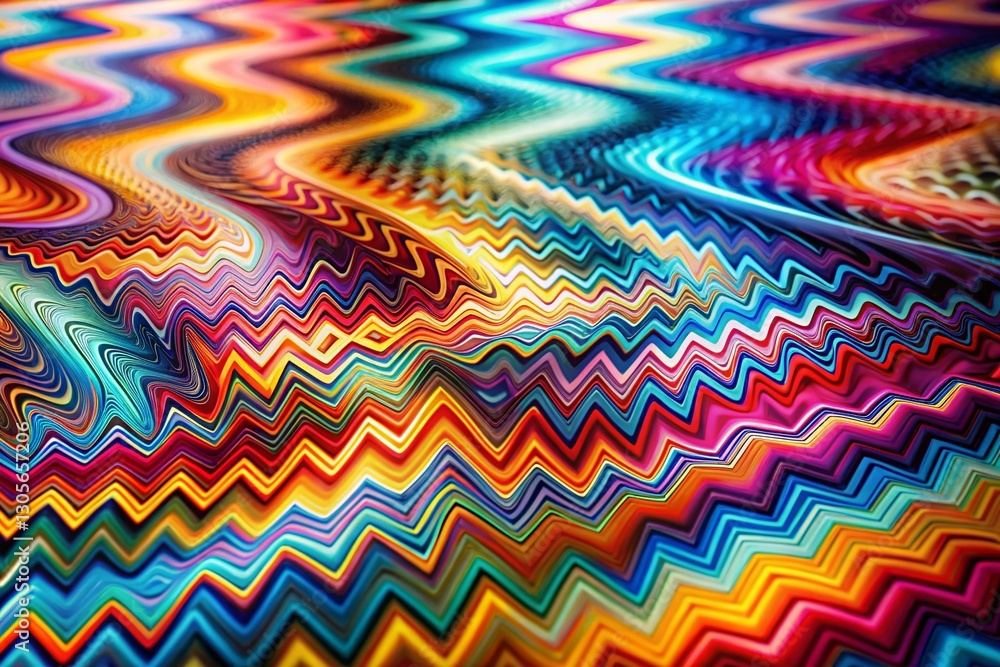 Poster surreal zigzag lines abstract art: fluid pattern background stock photo