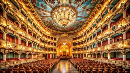 Obraz premium Teatro La Fenice Venice Interior, May 2024: Grand Architectural Details