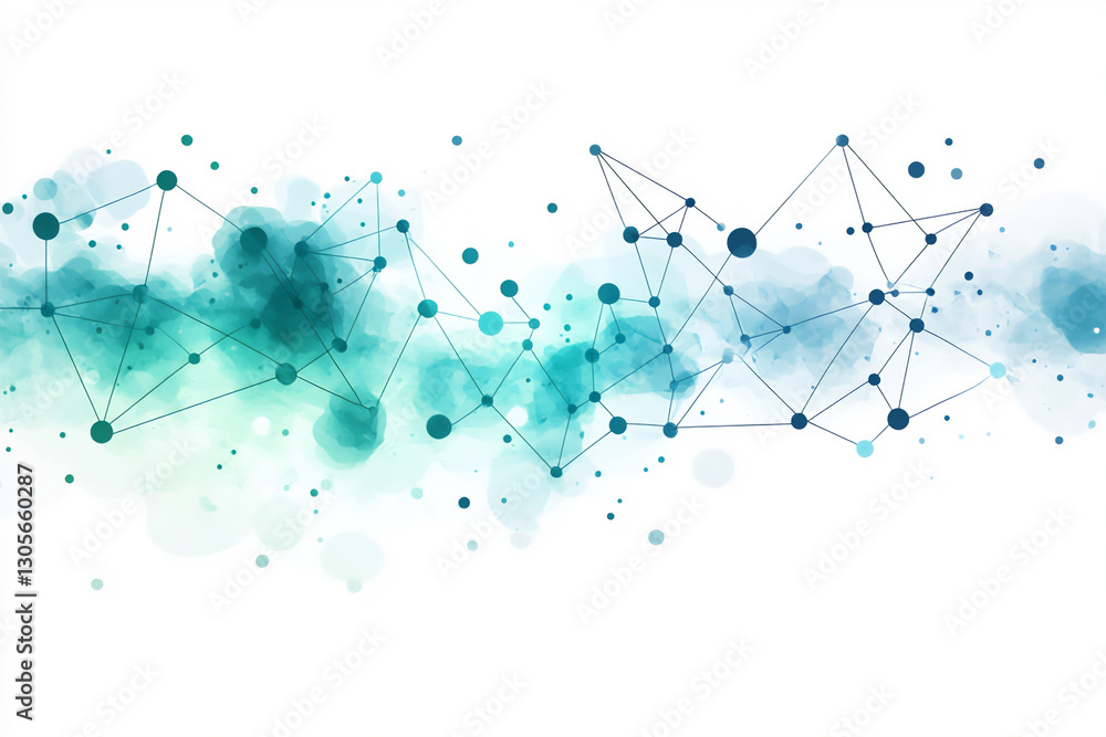 Poster vector background with geometric shapes and polygonal lines in blue,