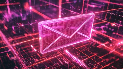 Digital email message network concept.
