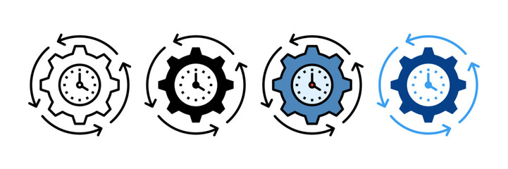 Utilization Icon Set Multiple Style Collection