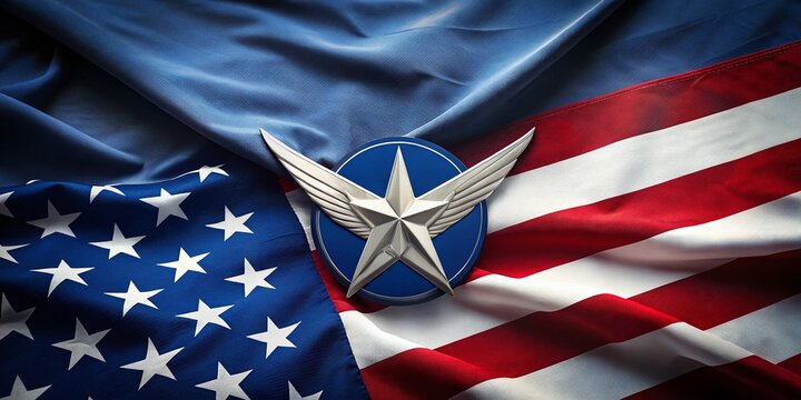 US Air Force Star and Stripes: Minimalist American Patriotism Stock Photo