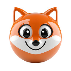 3D orange fox face emoji