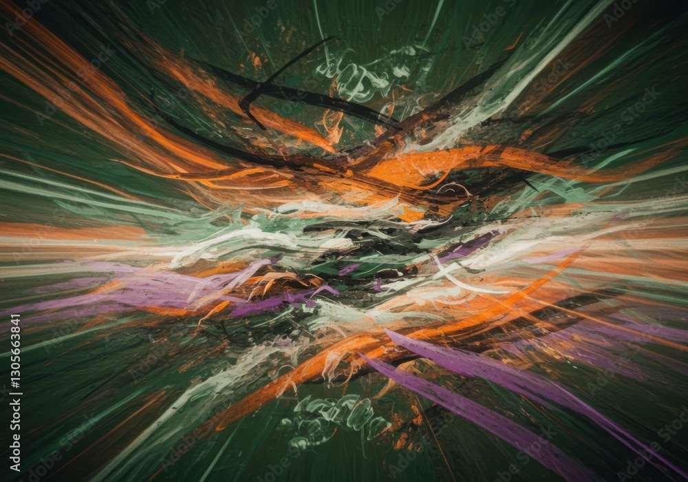 Poster colorful abstract explosion with dynamic brush strokes and motion