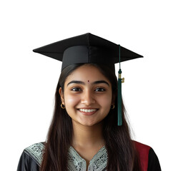 Outdoor portraits of graduation joy. Isolated on transparent background, png.